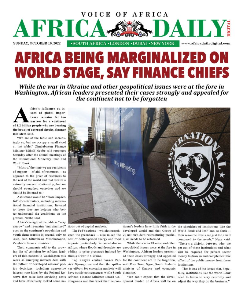AFRICA DD – October 16, 2022