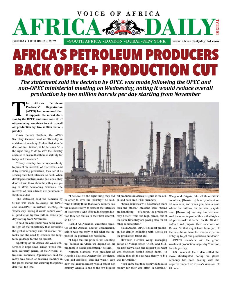 AFRICA DD – October 9, 2022