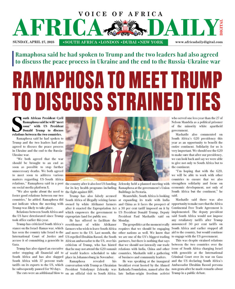 AFRICA DD – APR 27, 2025