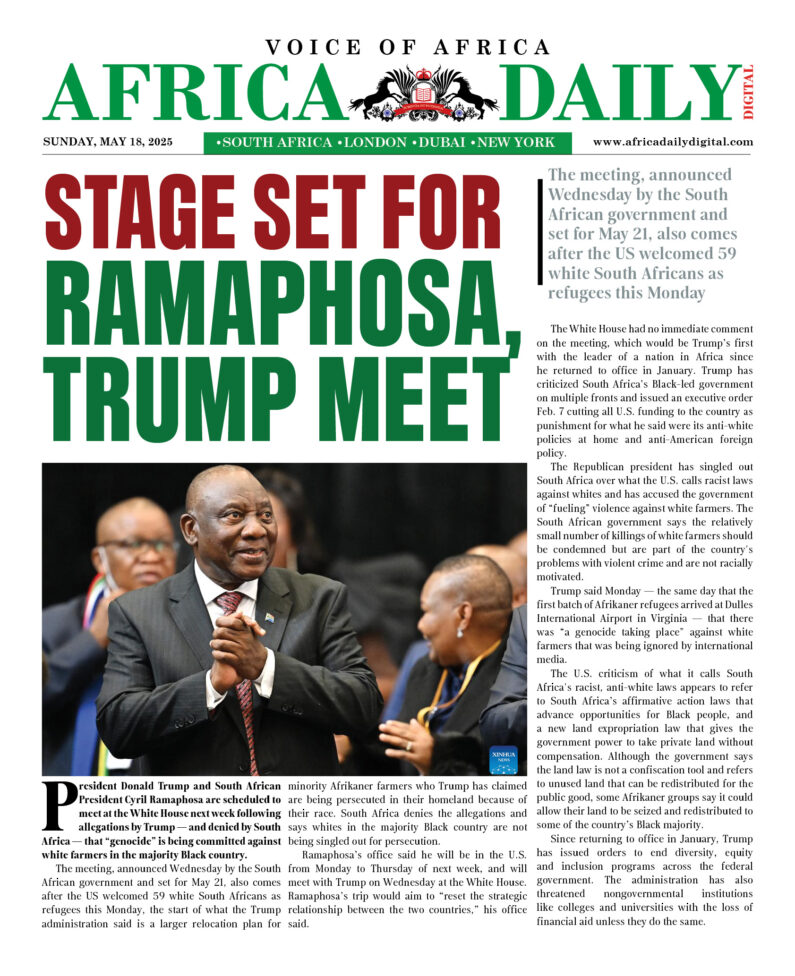 AFRICA DD – MAY 18, 2025
