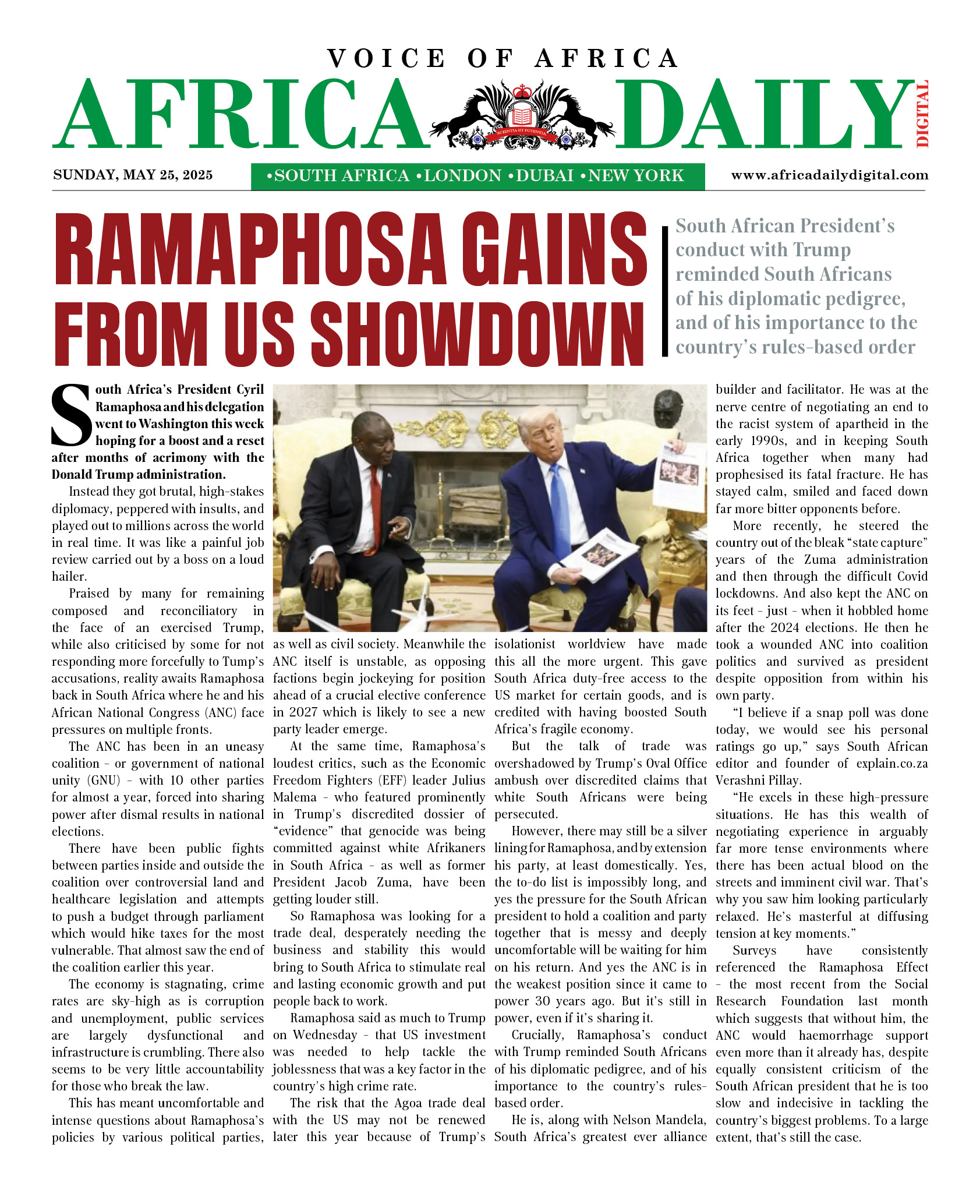 AFRICA DD – MAY 25, 2025