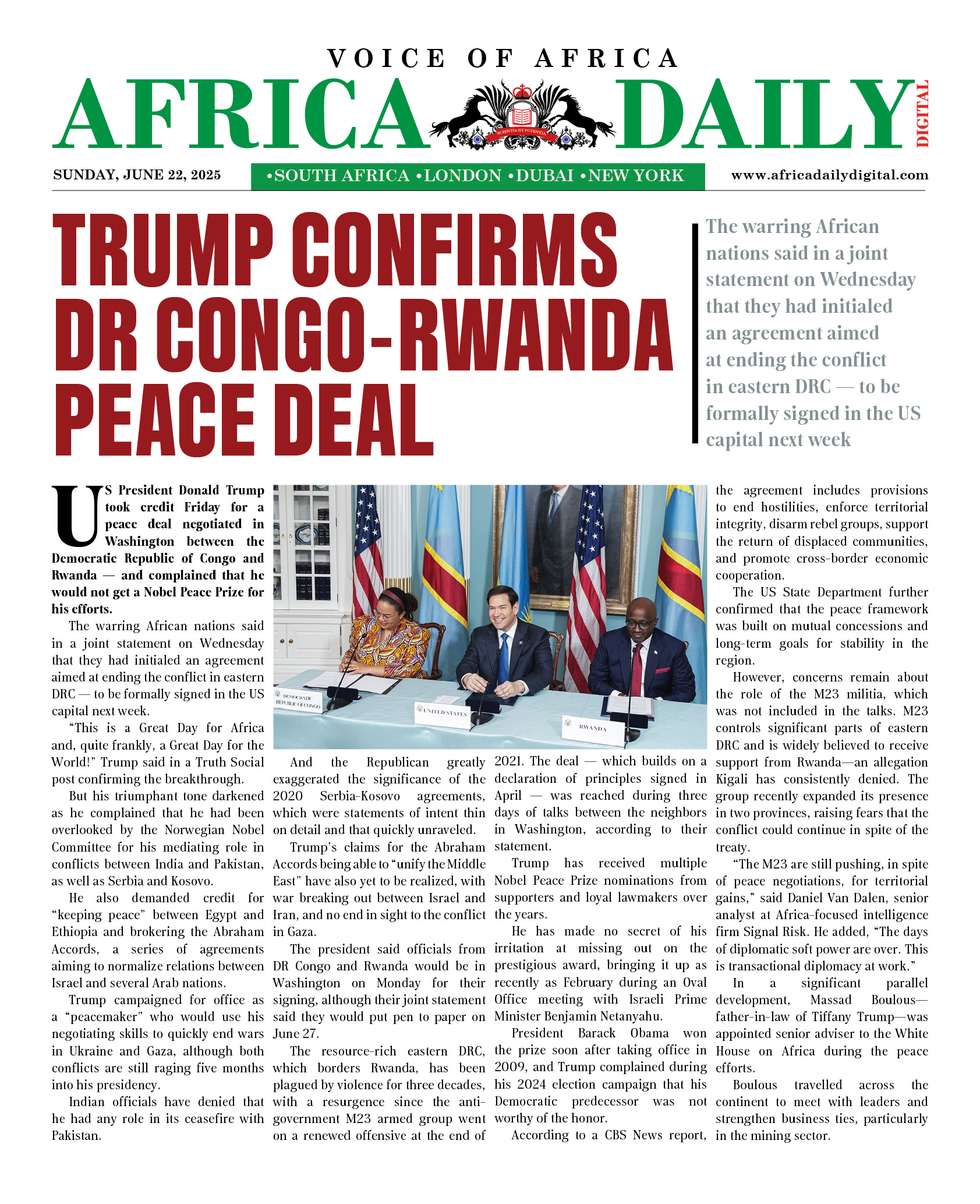 AFRICA DD – JUNE 22, 2025