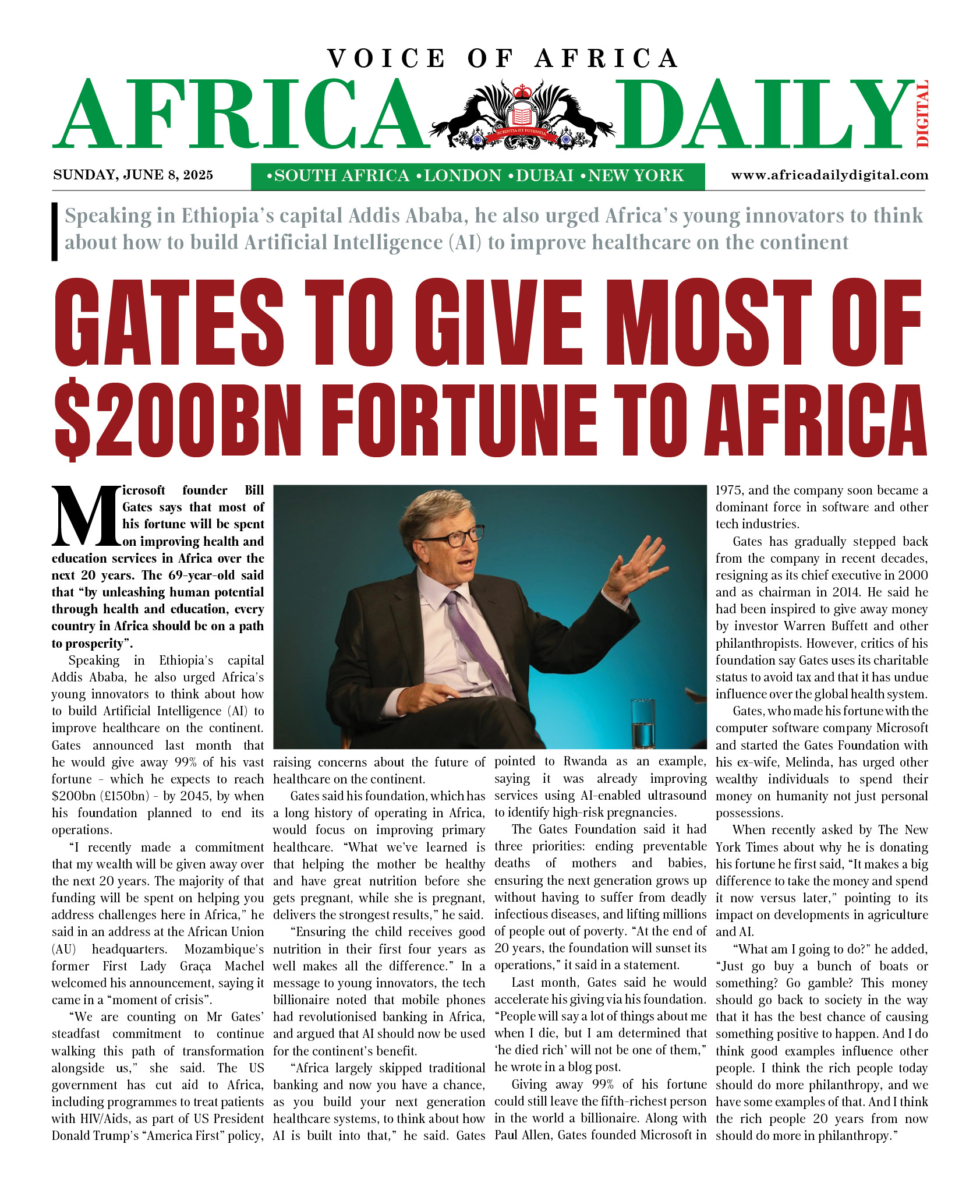 AFRICA DD – JUNE 8, 2025