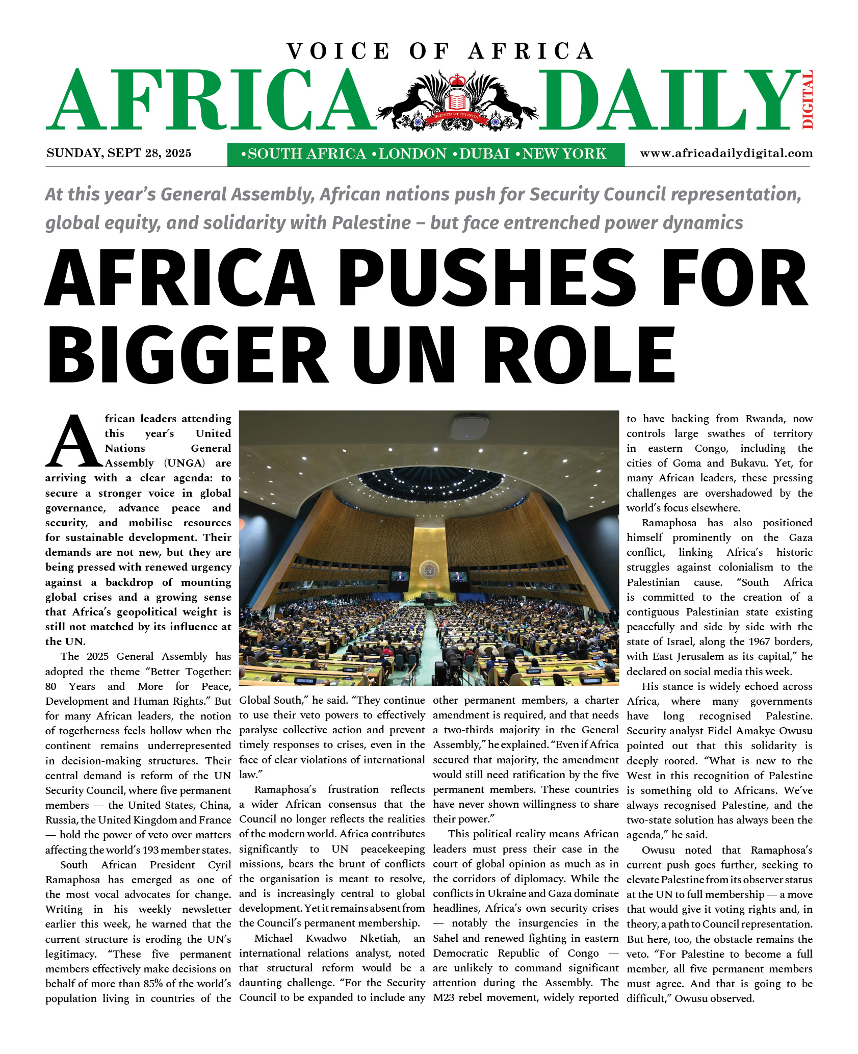 AFRICA DD – SEP 28, 2025